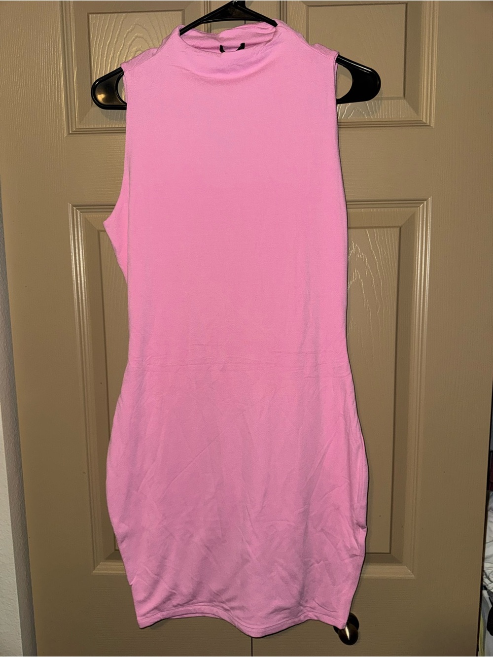 NWT- Naked Wardrobe Pink Sleeveless Mock Neck Bodycon Mini Dress - Size 1X